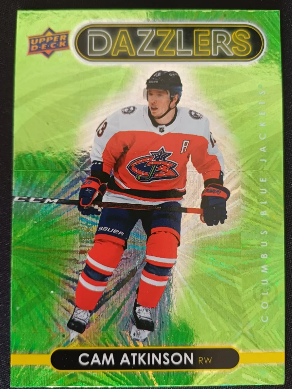 2021/2022 Upper Deck Series 1 Dazzlers Green DZ-15 Cam Atkinson Inzert | Paralel