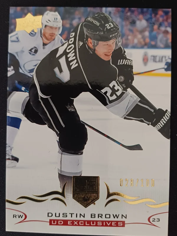 2018/2019 Upper Deck Series 1 Base Exclusives 83 Dustin Brown Paralel 028/100