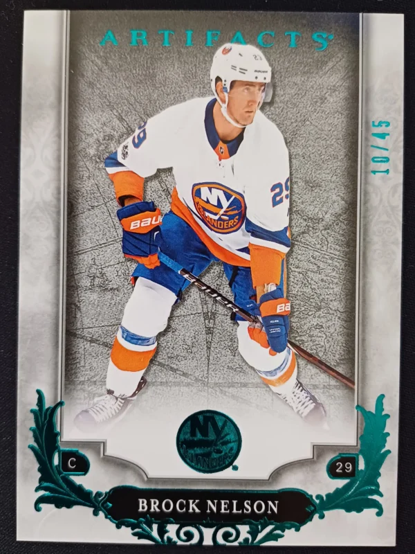 2018/2019 Upper Deck Artifacts Aqua 91 Brock Nelson Paralel 10/45