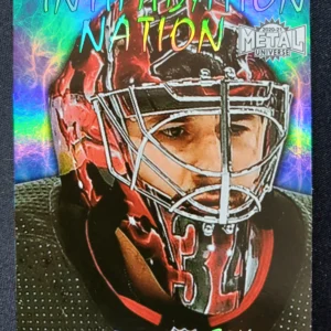 2020/2021 Upper Deck Skybox Metal Universe Intimidation Nation IN-12 Petr Mrazek Inzert