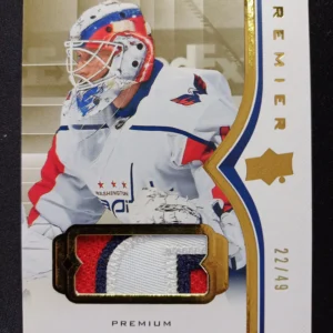 2020/2021 Upper Deck Premier Rookie AUTO Patch 63 Vitek Vanecek Patch 22/49