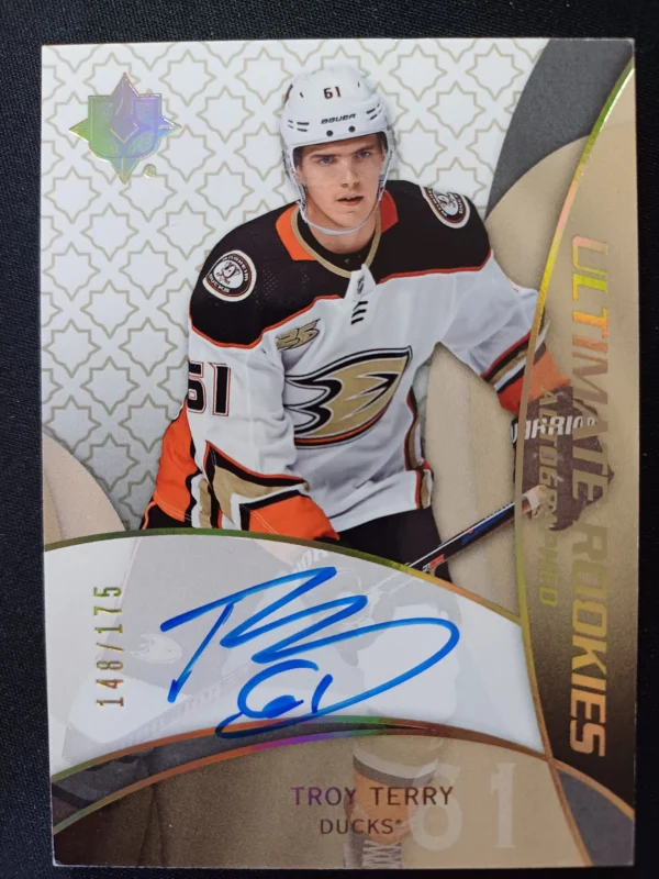 2018/2019 Upper Deck Ultimate Collection Ultimate Rookies Autographed RRA-TT Troy Terry AUTO 148/175