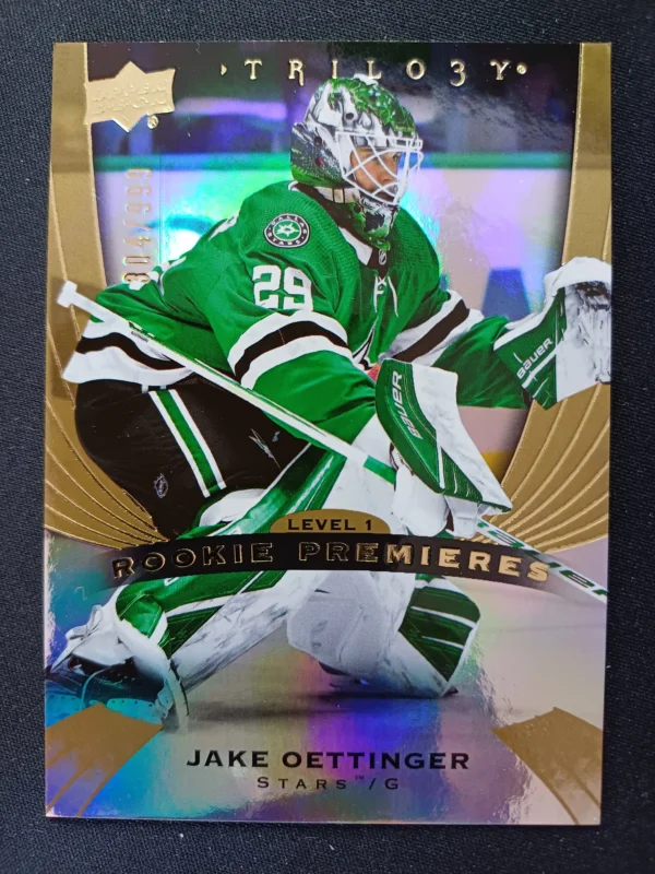 2020/2021 Upper Deck Trilogy Level 1 Rookie Premieres 66 Jake Oettinger 304/999