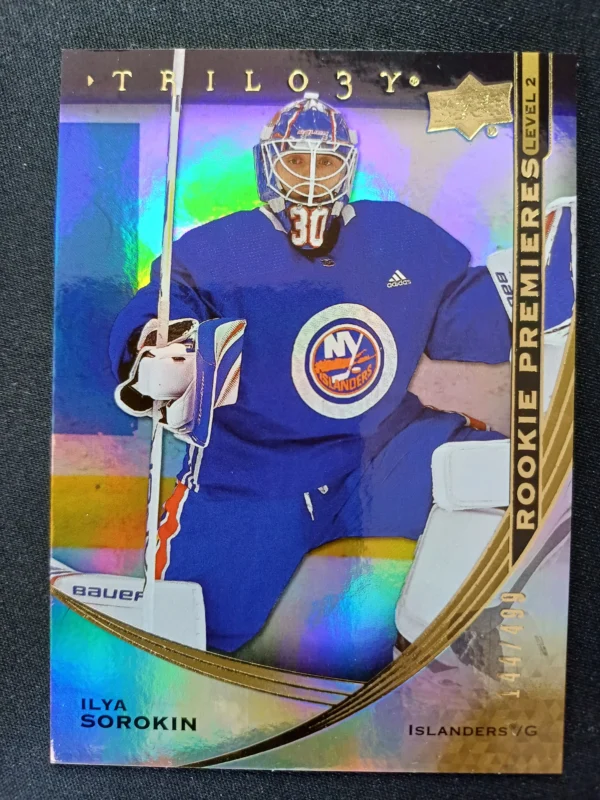 2020/2021 Upper Deck Trilogy Level 1 Rookie Premieres 15 Ilya Sorokin 144/499