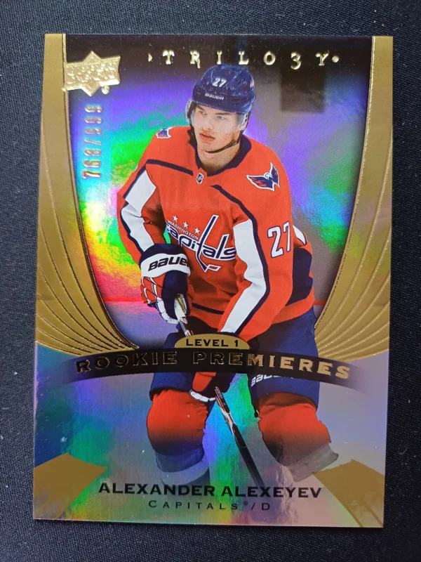 2020/2021 Upper Deck Trilogy Level 1 Rookie Premieres 62 Alexander Alexeyev Inzert 768/999