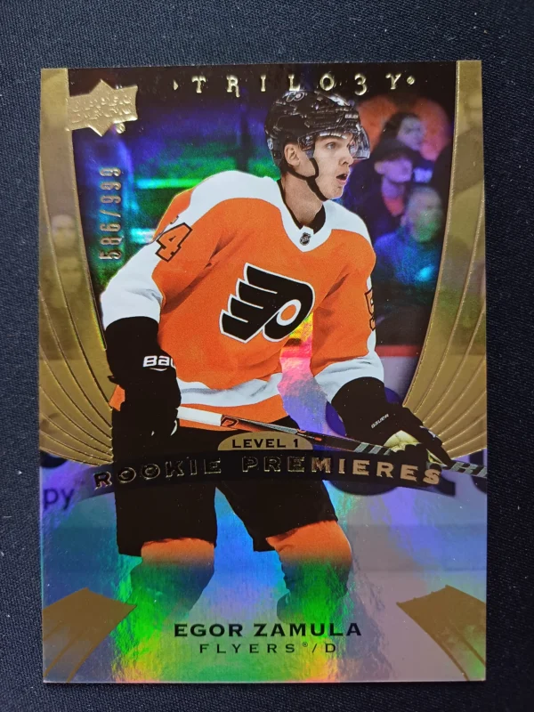 2020/2021 Upper Deck Trilogy Level 1 Rookie Premieres 67 Egor Zamula Inzert 586/999