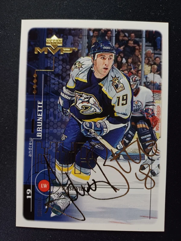 1998/1999 Upper Deck MVP Gold Script 113 Andrew Brunette Paralel 095/100