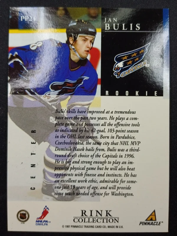 1997/1998 Pinnacle Pinnacle Rink Collection PP24 Jan Bulis Paralel - Image 2
