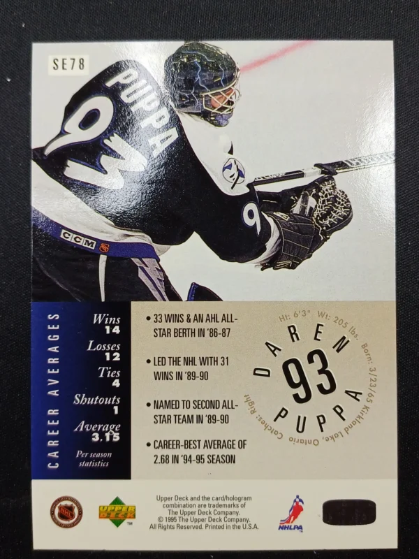 1995/1996 Upper Deck Series 1 Special Edition SE78 Daren Puppa Inzert - Image 2