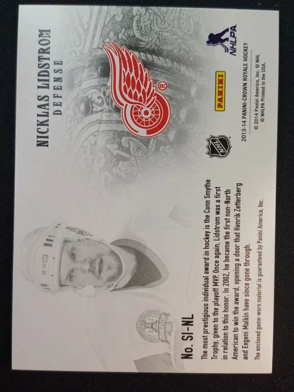2013/2014 Panini Crown Royale Silver Chalice Jersey SI-NL Nicklas Lidstrom Jersey - Image 2