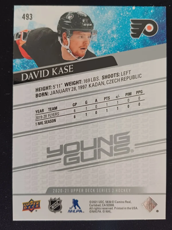 2020/2021 Upper Deck Series 2 Young Guns 493 David Kase Inzert - Image 2