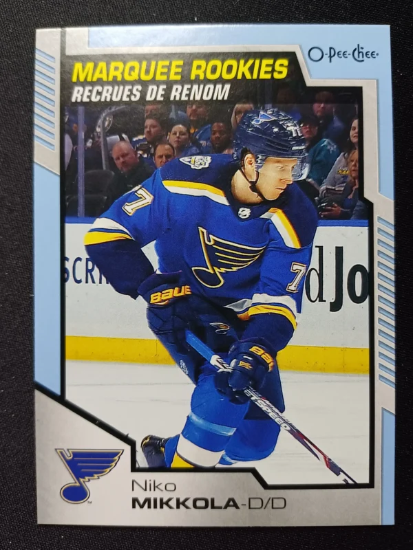 2020/2021 Upper Deck O-Pee-Chee Blue Border Marquee Rookie 624 Niko Mikkola Paralel