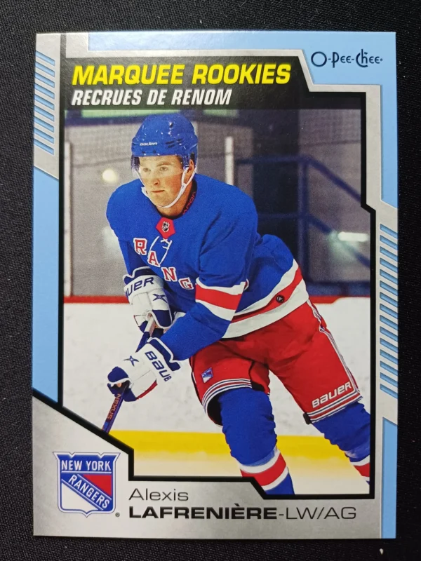 2020/2021 Upper Deck O-Pee-Chee Blue Border Marquee Rookie 650 Alexis Lafreniere Paralel