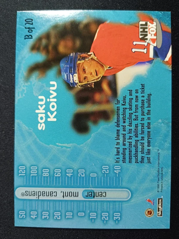 1996/1997 Fleer Skybox NHL on FOX 13 of 20 Saku Koivu Inzert - Image 2