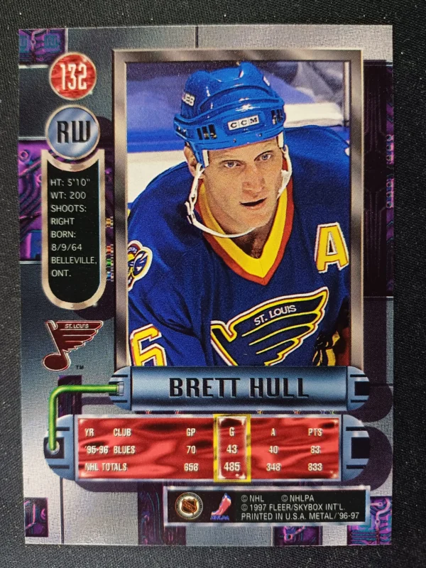 1996/1997 Fleer Metal Universe Base 132 Brett Hull - Image 2