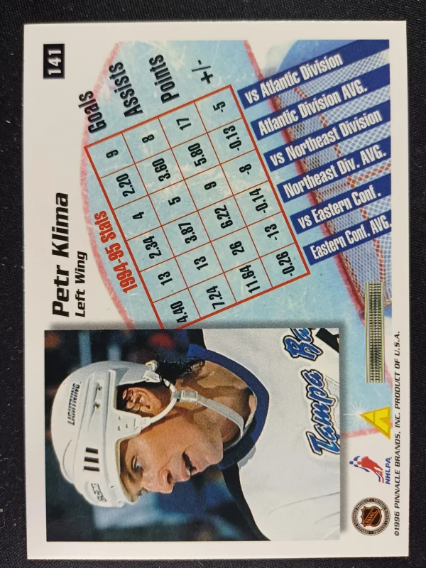 1996/1997 Pinnacle Summit Base 141 Petr Klima - Image 2