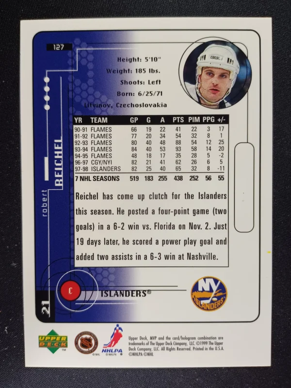 1998/1999 Upper Deck MVP Base 127 Robert Reichel - Image 2