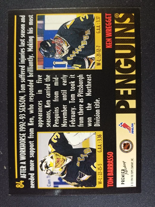 1994/1995 Topps Premier Base 84 Tom Barrasso | Ken Wregget - Image 2