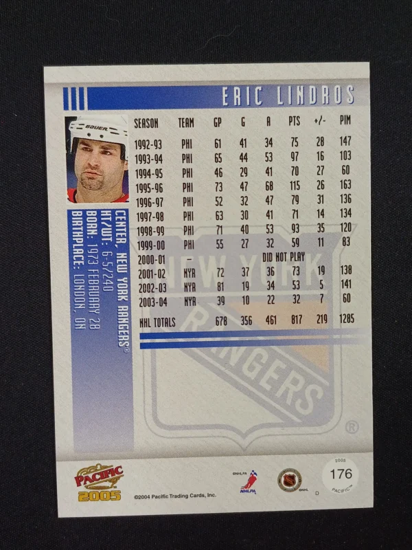 2004/2005 Pacific 2005 Base 176 Eric Lindros - Image 2