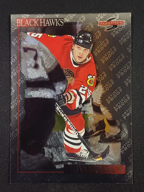 1995/1996 Pinnacle Score Black Ice Artist Proof 62 Sergei Krivokrasov Paralel