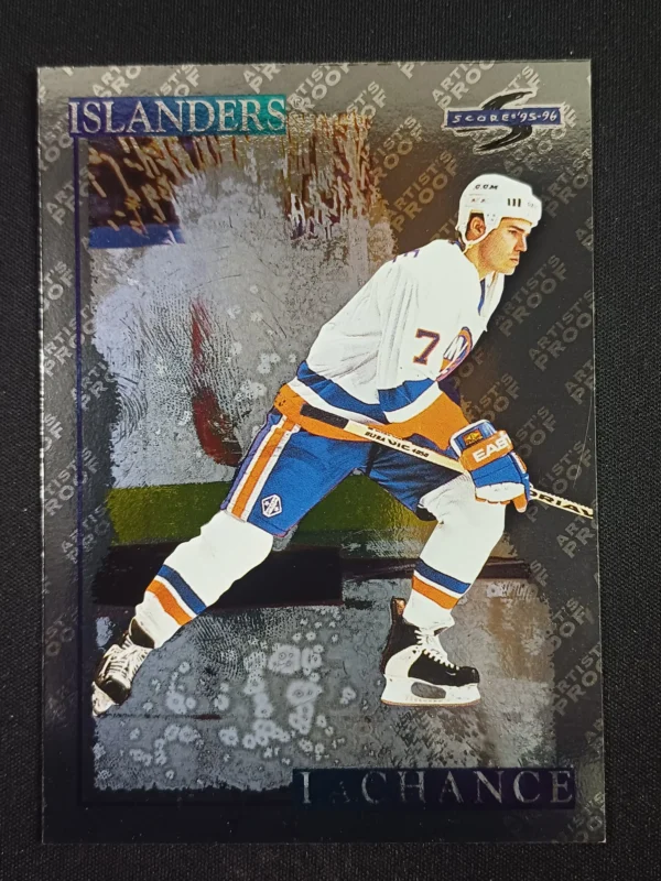 1995/1996 Pinnacle Score Black Ice Artist Proof 177 Scott Lachance Paralel
