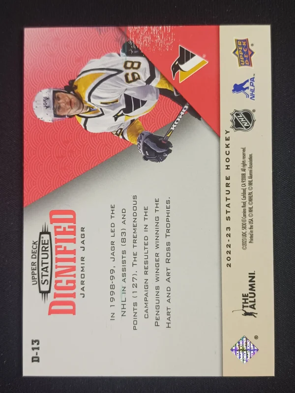2022/2023 Upper Deck Stature Dignified D-13 Jaromir Jagr Inzert 67/75 - Image 2