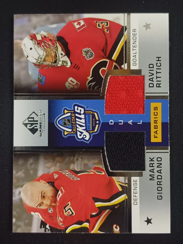 2020/2021 Upper Deck SPGU All-Star Skills Fabrics Dual ASD-GR David Rittich, Mark Giordano Jersey