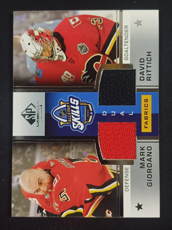 2020/2021 Upper Deck SPGU All-Star Skills Fabrics Dual ASD-GR David Rittich, Mark Giordano Jersey