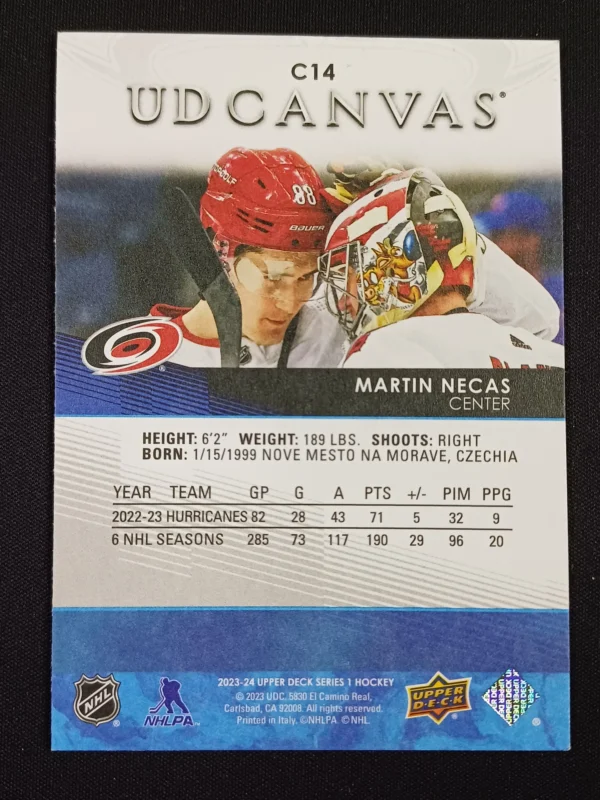2023/2024 Upper Deck Series 1 Canvas C14 Martin Necas Inzert - Image 2