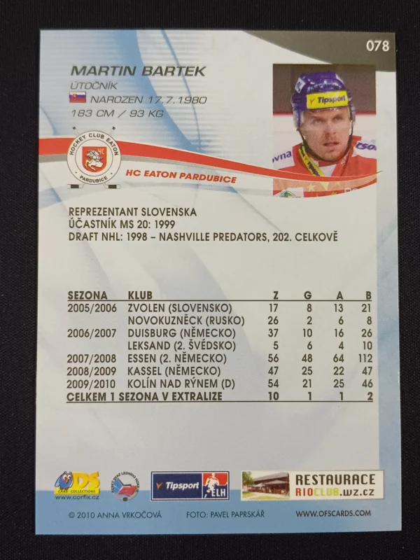 2010/2011 OFS Plus Base 78 Martin Bartek - Image 2
