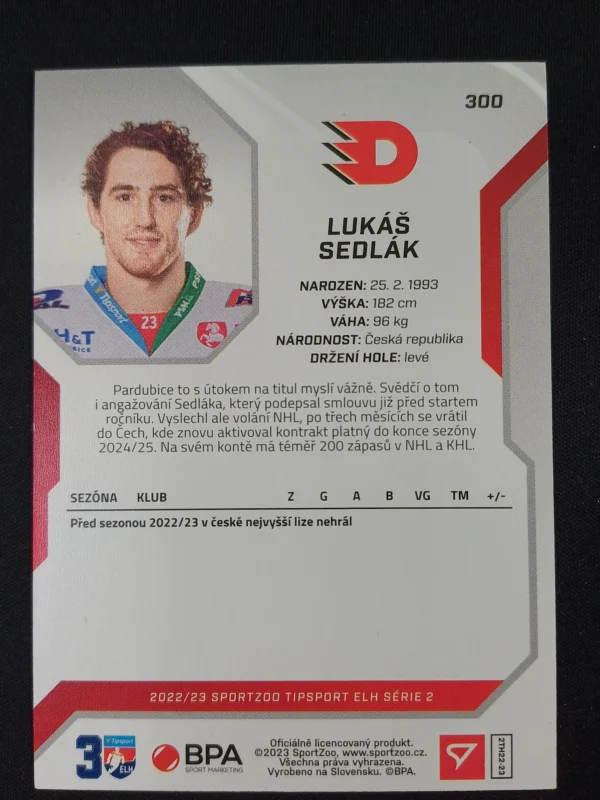 2022/2023 Sportzoo Serie 2 Base 300 Lukáš Sedlák - Image 2
