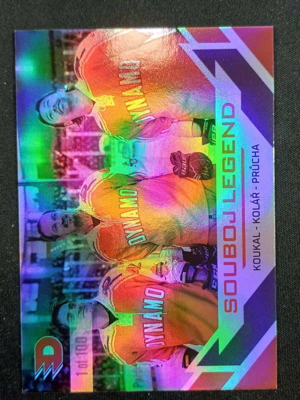 2024 Moje Kartičky Dynamo 100 Souboj Legend Rainbow 93 Koukal | Kolář | Průcha Paralel /100