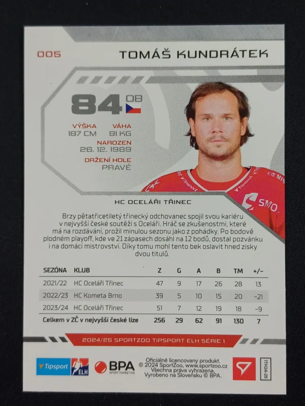 2024/2025 Sportzoo Serie 1 Puck Marks 5 Tomáš Kundrátek Paralel - Image 2