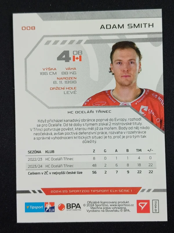 2024/2025 Sportzoo Serie 1 Puck Marks 8 Adam Smith Paralel - Image 2