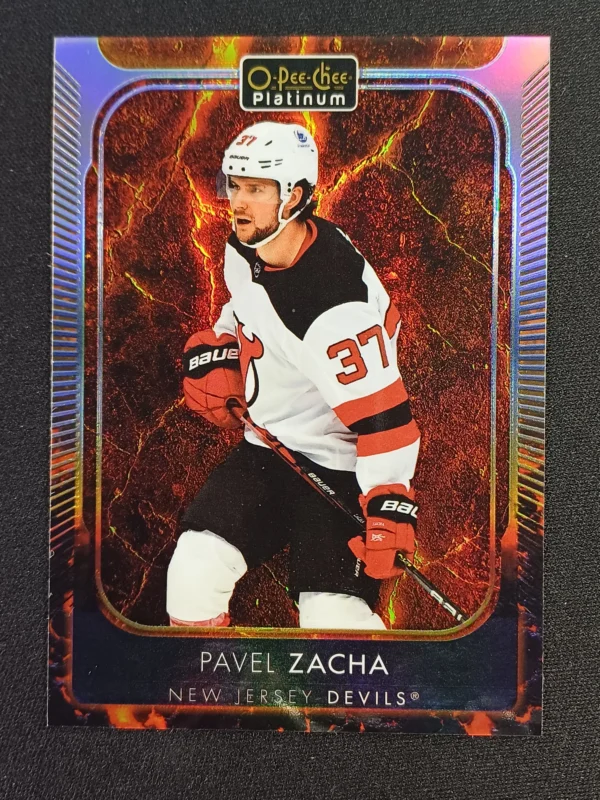2021/2022 Upper Deck OPC Platinum Hot Magma 142 Pavel Zacha Paralel 267/499