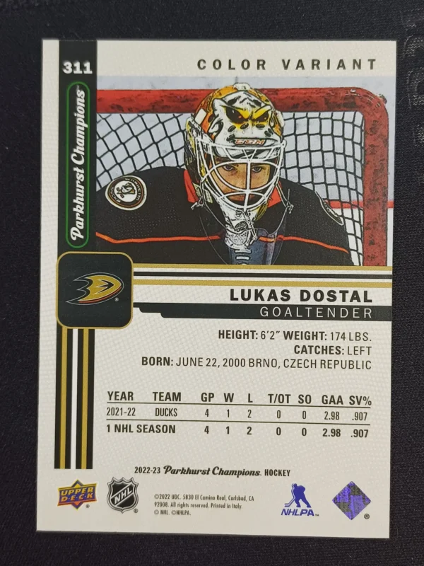 2022/2023 Upper Deck Parkhurst Champions Rainbow 276 Adam Raska Paralel - Image 2