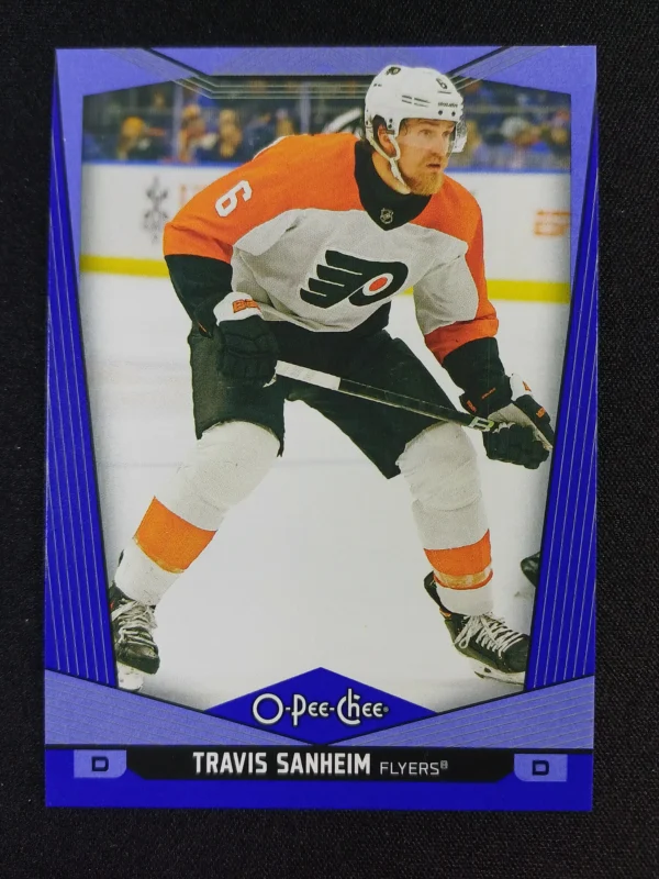 2024/2025 Upper Deck O-Pee-Chee Blue Border 124 Travis Sanheim Paralel