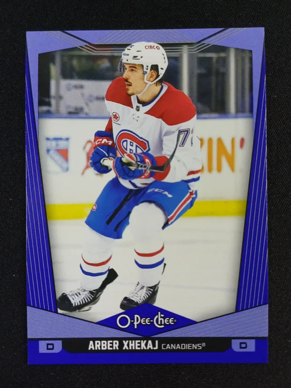 2024/2025 Upper Deck O-Pee-Chee Blue Border 492 Arber Xhekaj Paralel