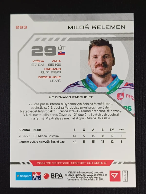 2024/2025 Sportzoo Serie 2 Puck Marks 263 Miloš Kelemen Paralel - Image 2