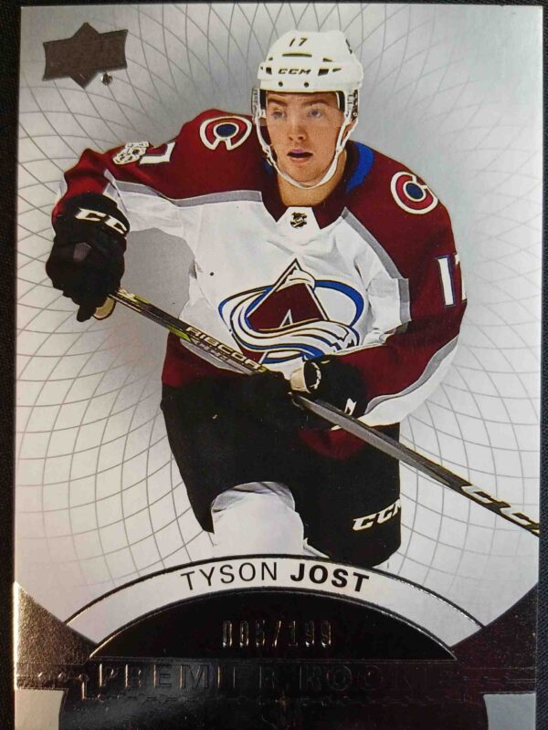 2017/2018 Upper Deck Premier Premier Rookie 94 Tyson Jost Inzert 005/199