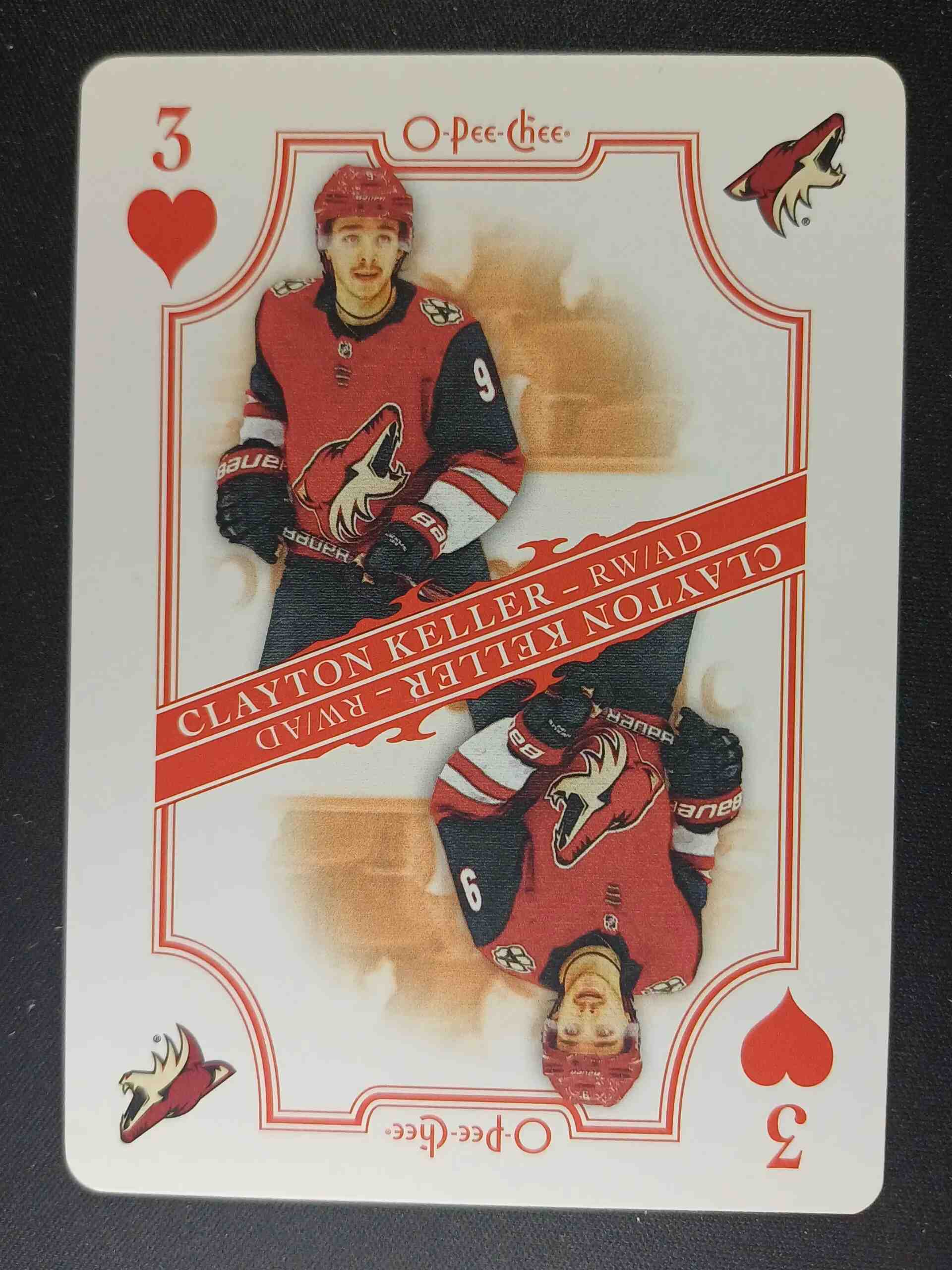 2019/2020 Upper Deck O-Pee-Chee Playing Cards Three of Hearts Clayton Keller Inzert