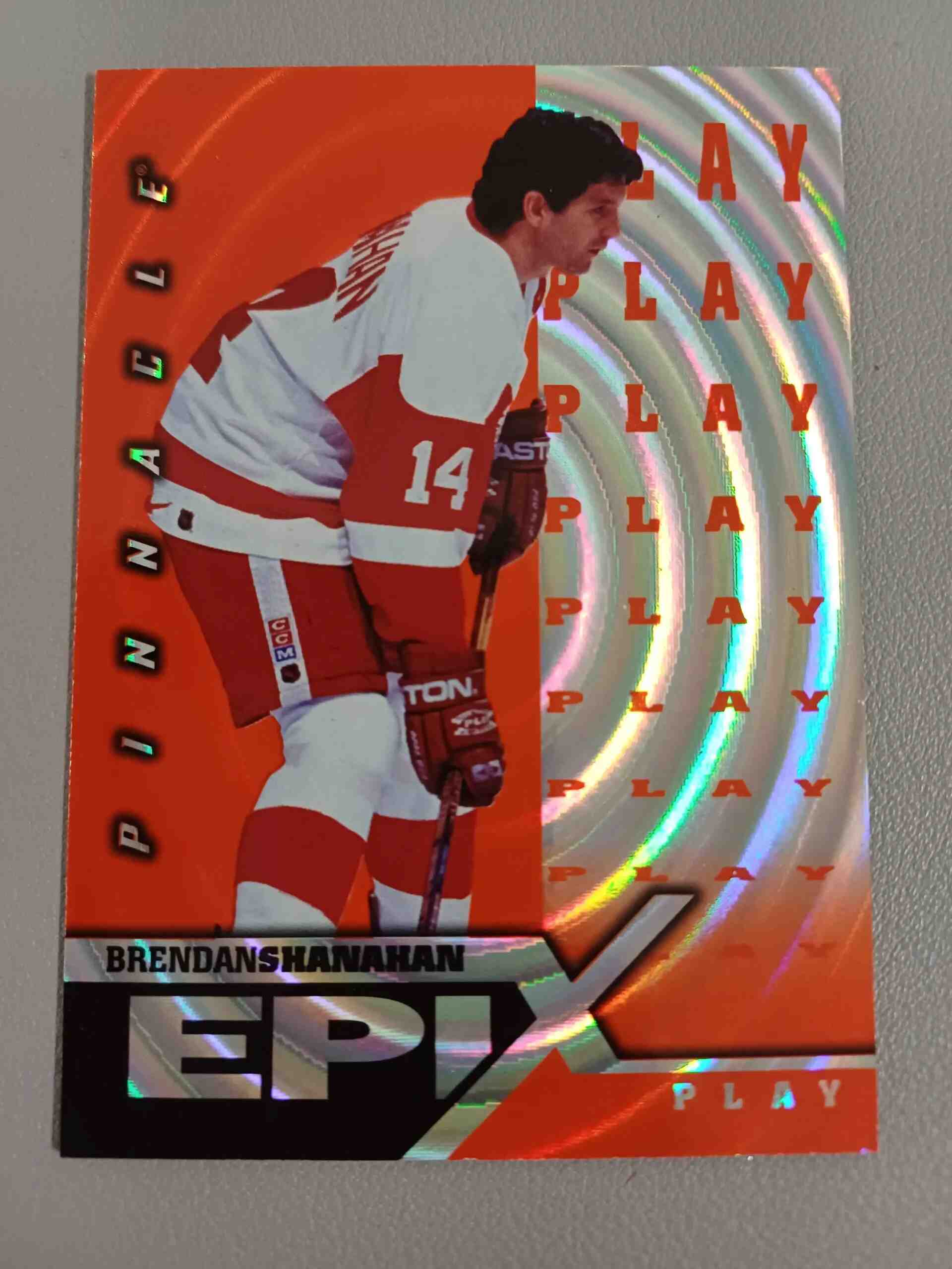 1997/1998 Pinnacle Epix Orange Play E16 Brendan Shanahan Inzert