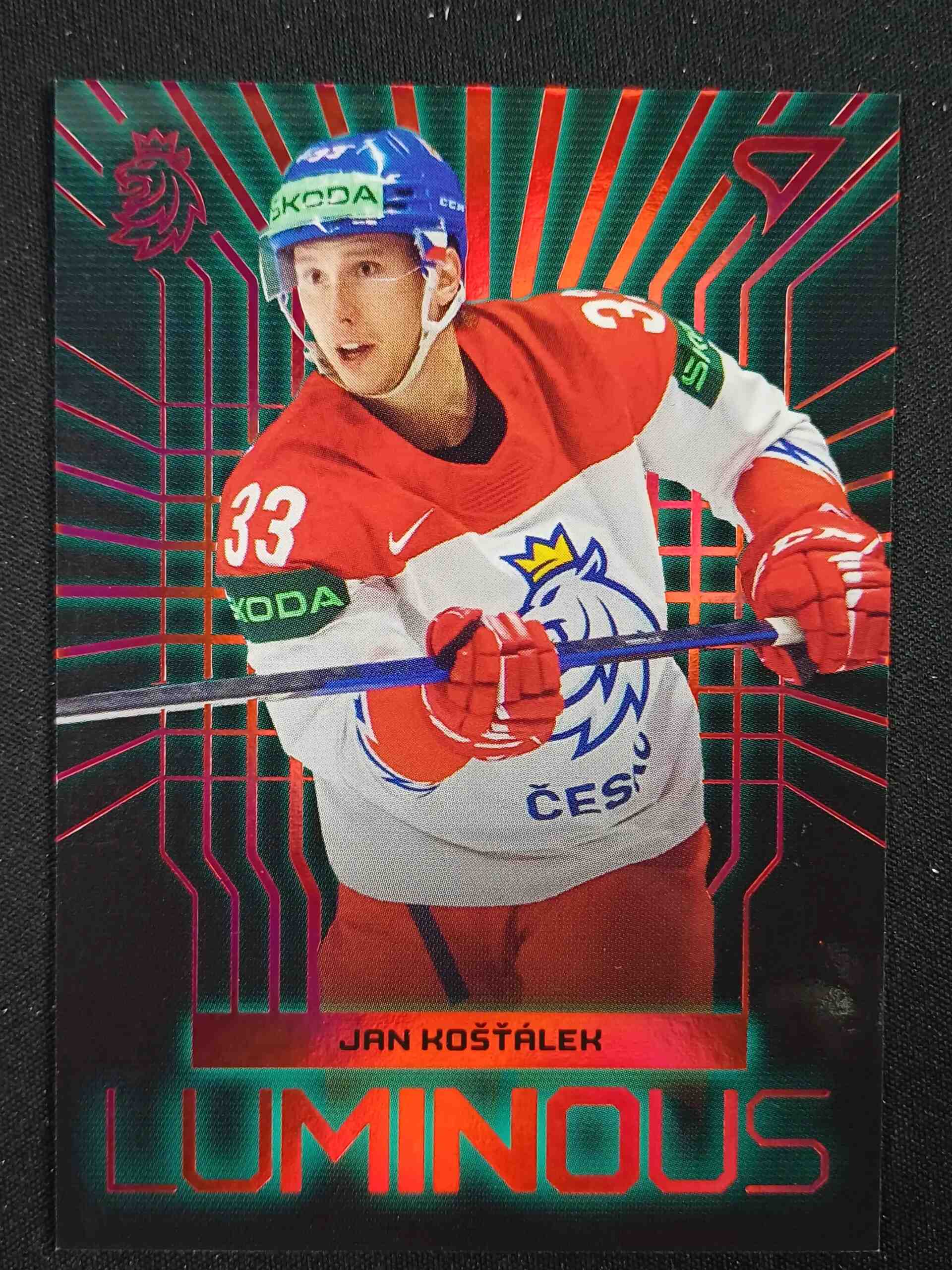 2024 Sportzoo Hokejové Česko Luminous Red LS-10 Jan Košťálek Inzert