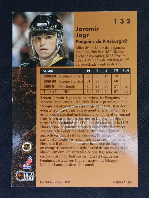 1991/1992 Parkhurst Base French 132 Jaromír Jágr - Image 2