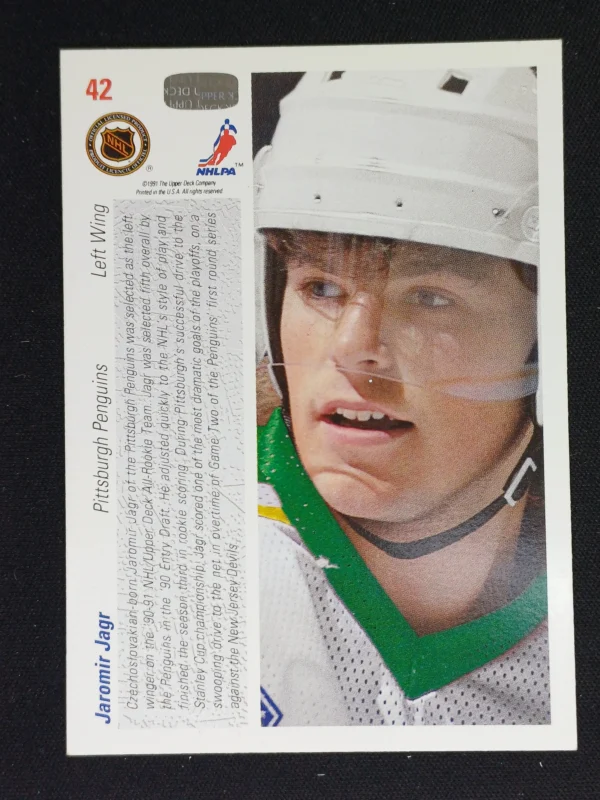 1991/1992 Upper Deck Series 1 Base 20 Jaromír Jágr - Image 2