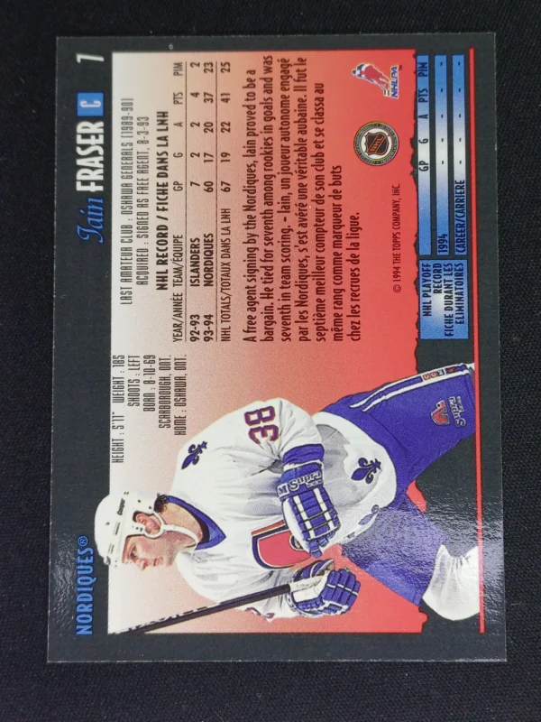 1994/1995 Topps OPC Premier Special Effects 7 Iain Fraser Paralel - Image 2