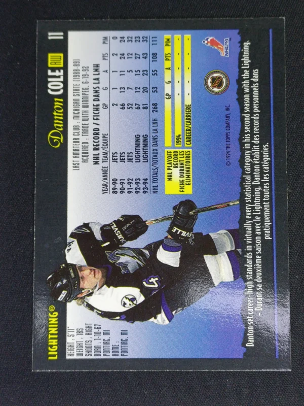 1994/1995 Topps OPC Premier Special Effects 11 Danton Cole Paralel - Image 2
