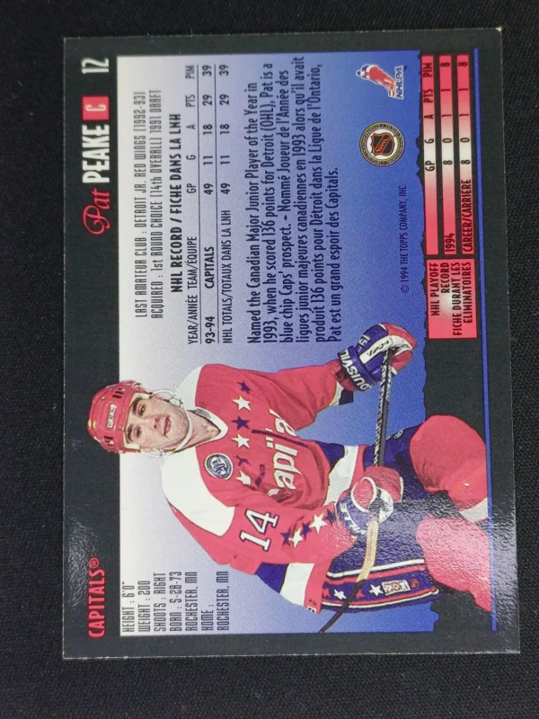 1994/1995 Topps OPC Premier Special Effects 12 Pat Peake Paralel - Image 2