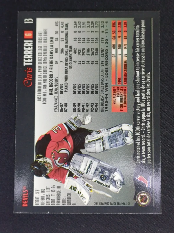 1994/1995 Topps OPC Premier Special Effects 13 Chris Terreri Paralel - Image 2