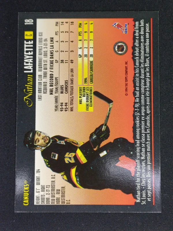 1994/1995 Topps OPC Premier Special Effects 18 Nathan Lafayette Paralel - Image 2